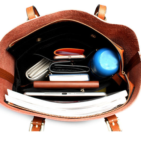 Women Leather Handbag High End Tote Bag Bucket Bag Calceus