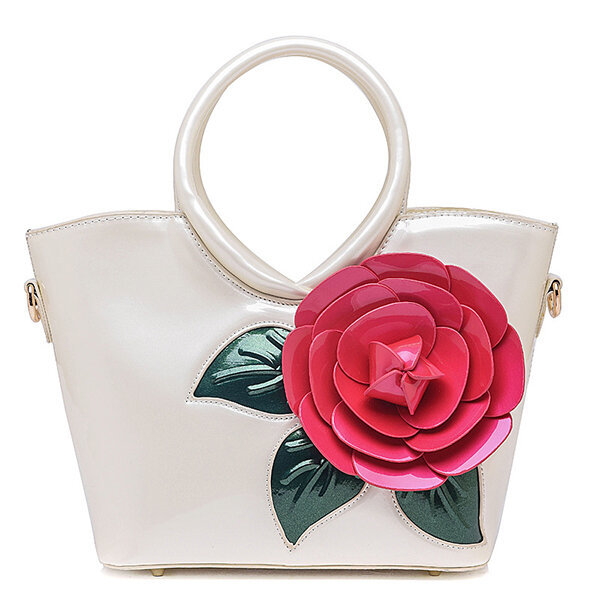 Women Handbag ,Casualm, Patent, Leather, Coloful, Flower, Sweet, Lady's Handbag, Women Crossbag