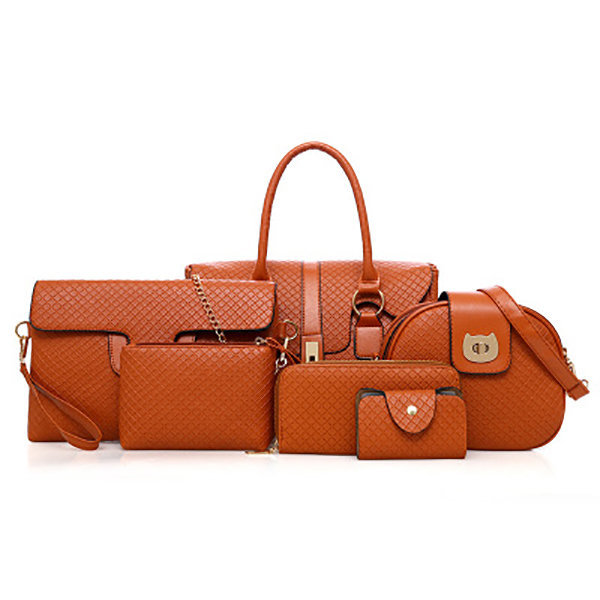 6 PCS, Women Handbag , PU Leather, Vintage Handbag, Leisure Crossbody Bag, Solid, Shoulder Bag, Handbags
