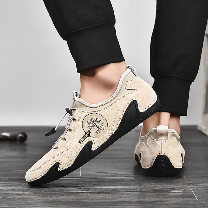 Men's Handmade Leather Shoes Soft Driving Loafers Shoes, Flats Calceus Astor detail Image