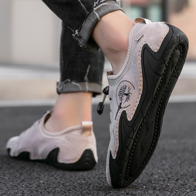 Men's Handmade Leather Shoes Soft Driving Loafers Shoes, Flats Calceus Astor detail Image