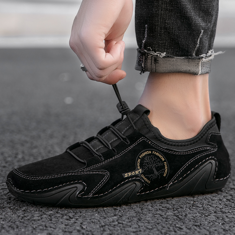 Men's Handmade Leather Shoes Soft Driving Loafers Shoes, Flats Calceus Astor detail Image