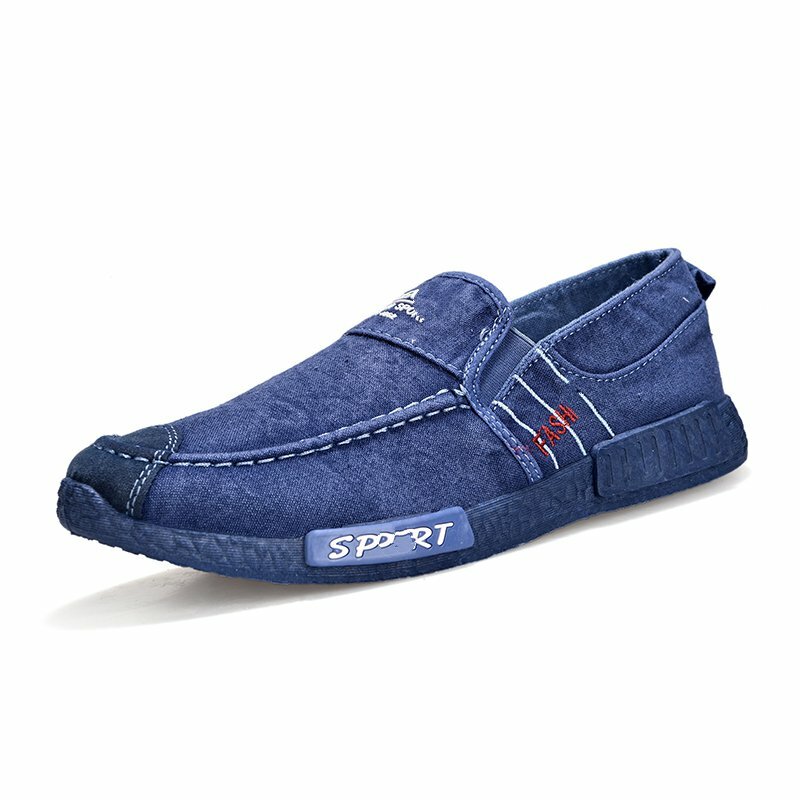 Men washed canvas comfy soft 2025 sole slip on casual shoes