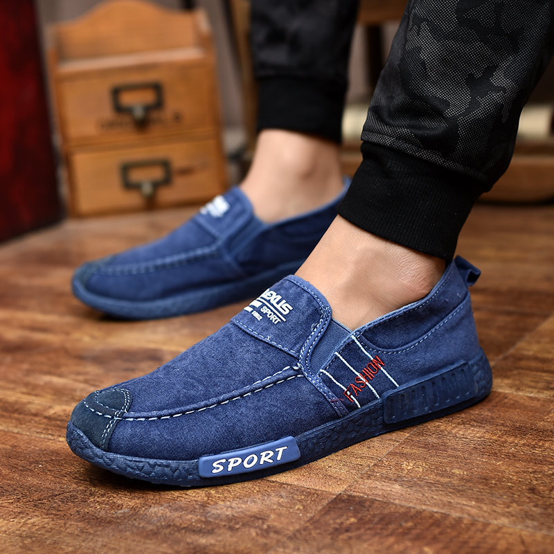 Men Washed Canvas Comfy Soft Sole Slip On Casual Shoes, Flats