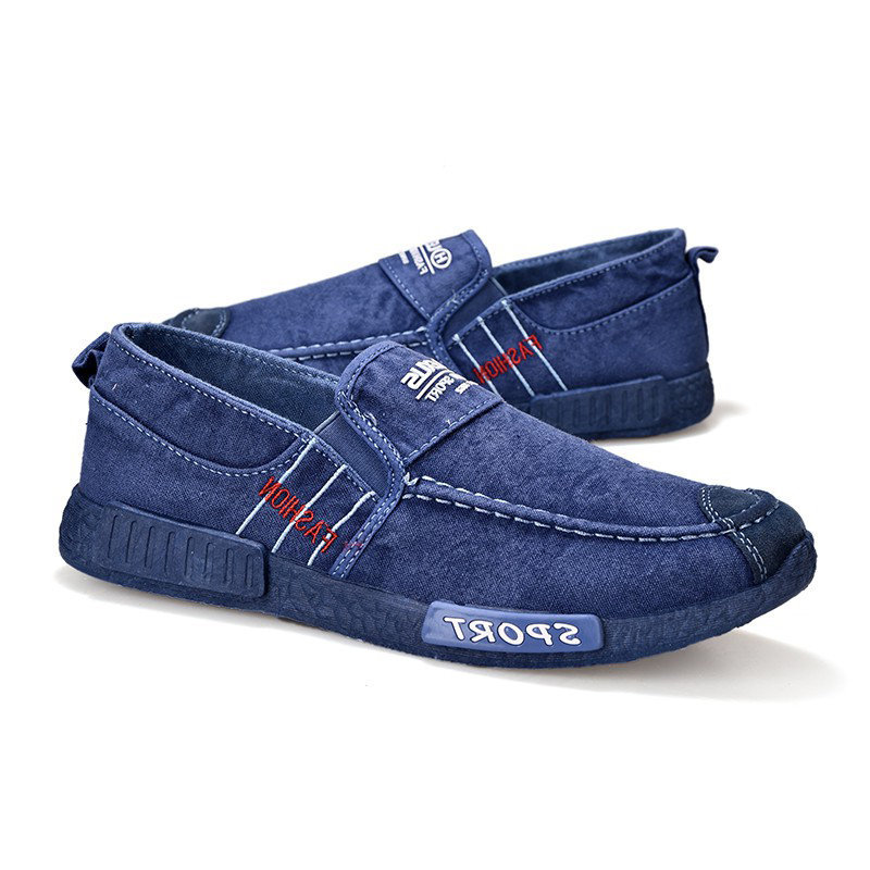 Men Washed Canvas Comfy Soft Sole Slip On Casual Shoes, Flats