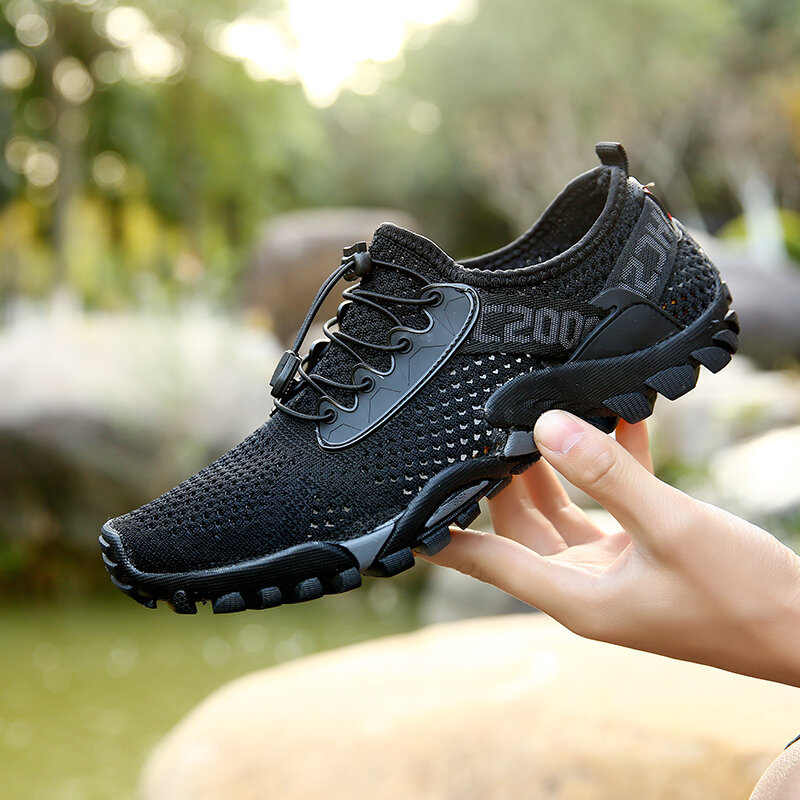 Men Knitted Fabric Water Wadding Shoes Outdoor Slip Resistant Sneakers, Sneakers&Athletic