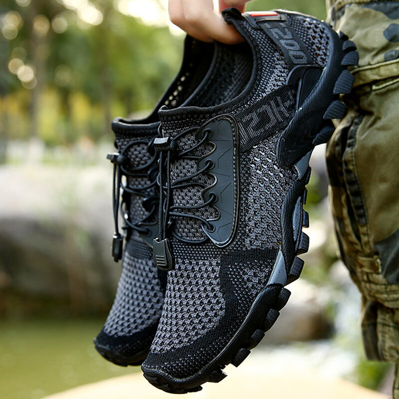 Men Knitted Fabric Water Wadding Shoes Outdoor Slip Resistant Sneakers, Sneakers&Athletic