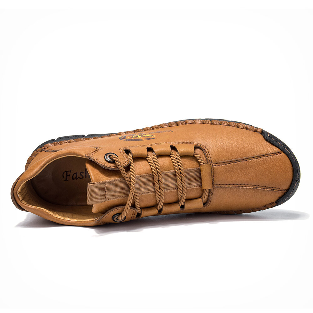 Men Autumn Winter Hand Stitching Non Slip Microfiber Leather Boots, Boots