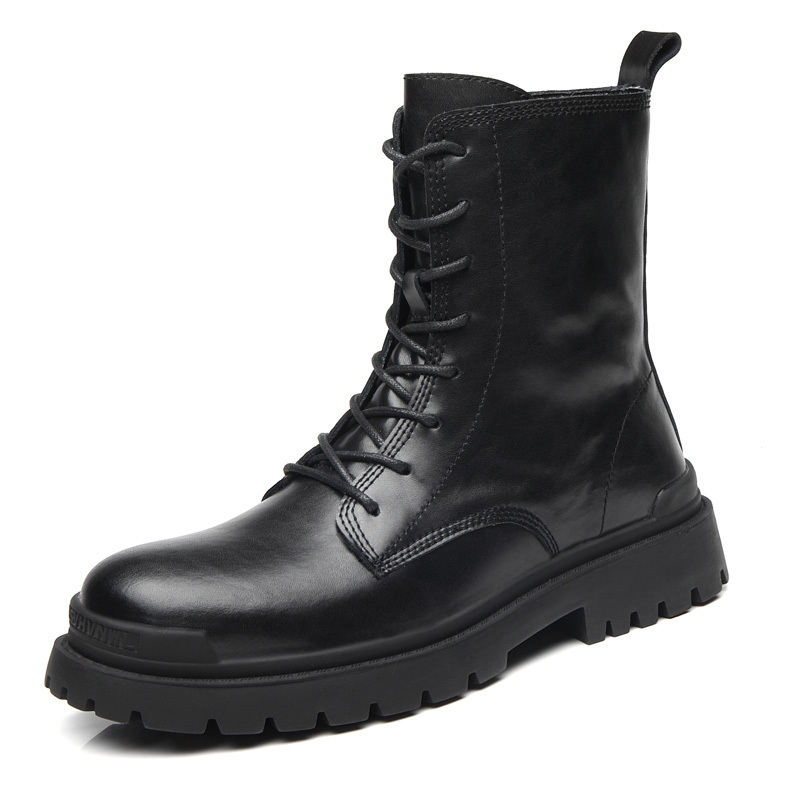 Men Autumn Winter British High top Leather Boots, High top Boots