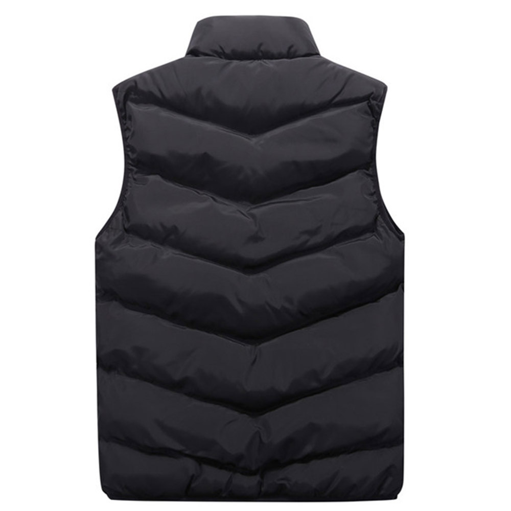 Men Stand Collar Quilted Sleeveless Jacket Outerwear, Coats