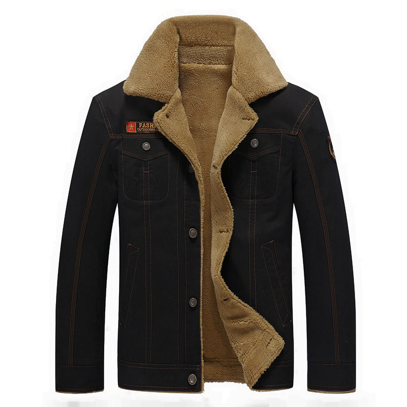 Men Fleece Lined Thickened Warm Jackets, Coats