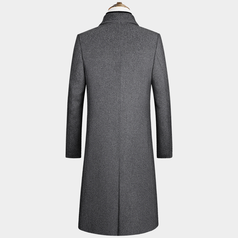 Men Winter Thicken Long Wool Overcoat, Jacket