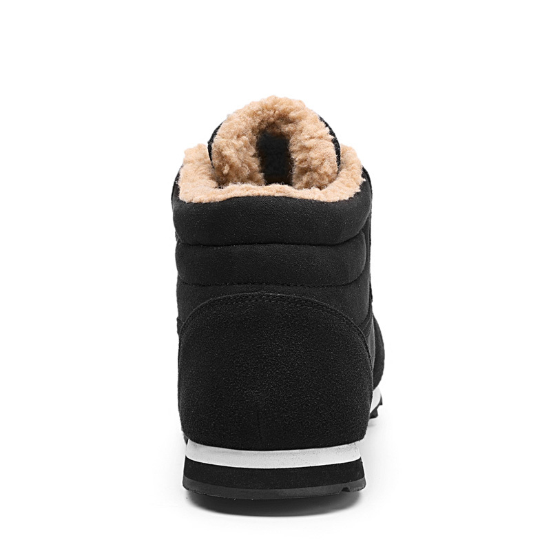 Men Winter Fur Lined Anti-Slip Microfiber Leather Ankle Booties, Winter Boots