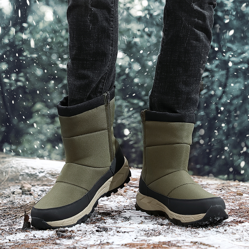 Men Winter Stitching Classic Simple Short-tube Snow Boots, Ankle Boots