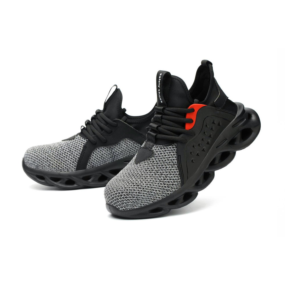 Men Steel Toe Puncture-Resistant Mesh Work Shoes, Safety Shoes
