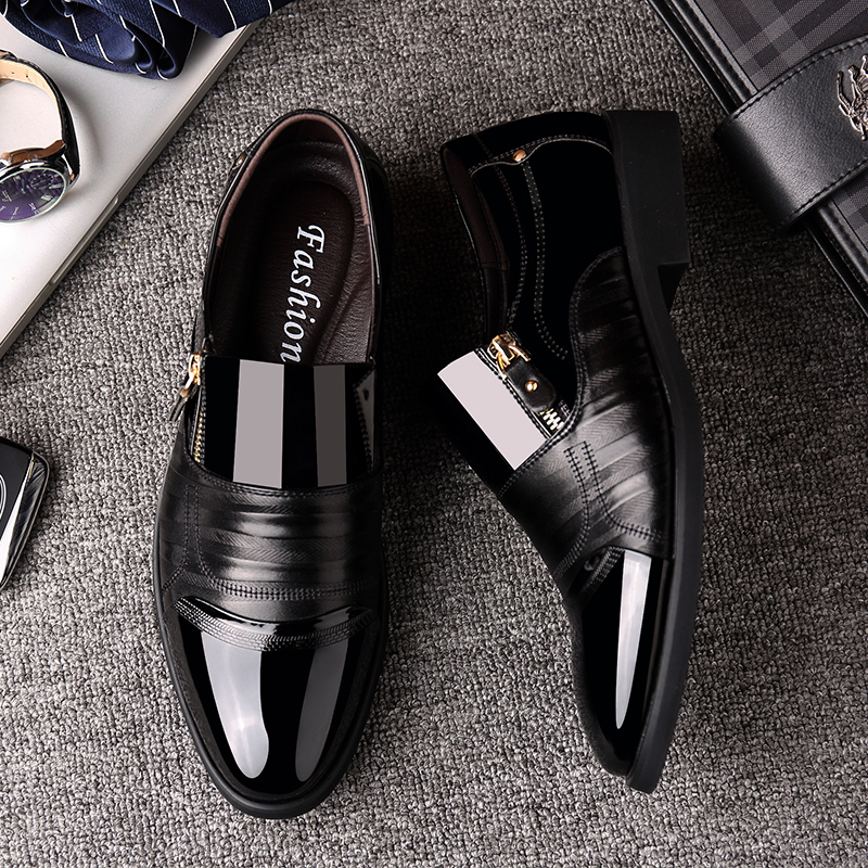 Calceus - Caleb - Pointed-toe Side Zipper Dress Shoes detail Image
