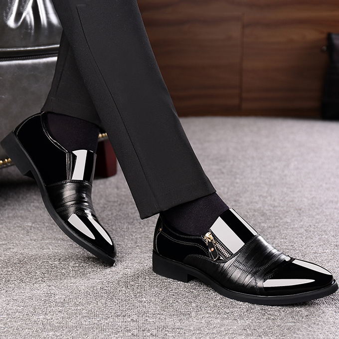 Calceus - Caleb - Pointed-toe Side Zipper Dress Shoes detail Image