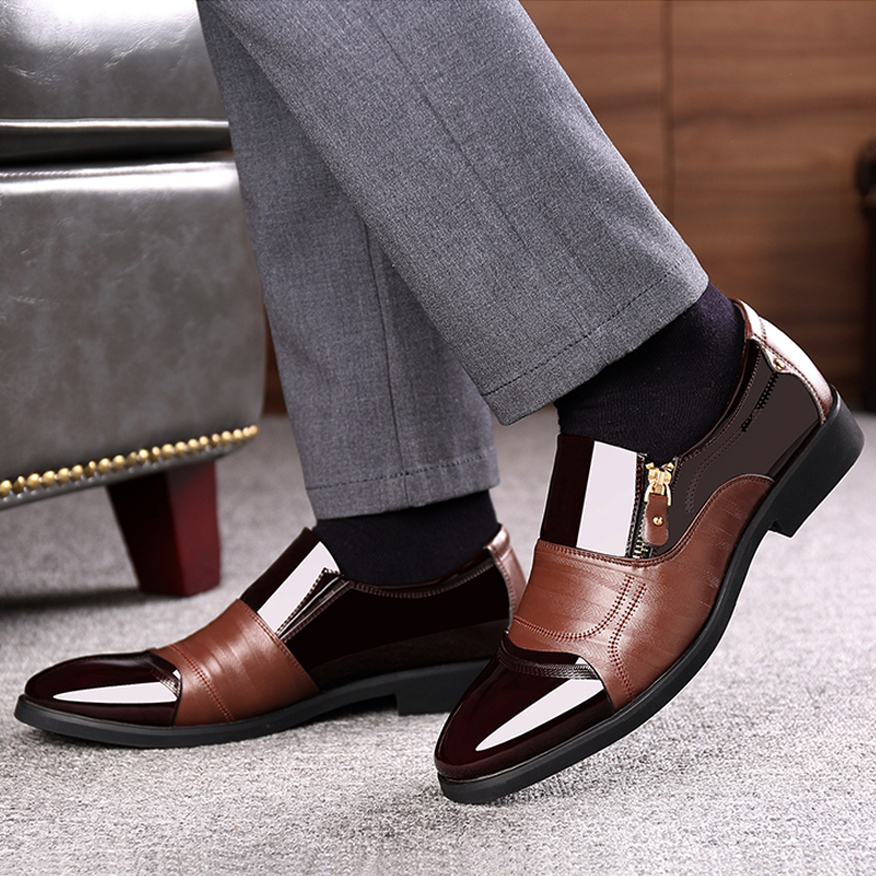 Pointed-toe Side Zipper Dress Shoes, Dress Shoes, Formal Shoes, Business Shoes, Party Shoes