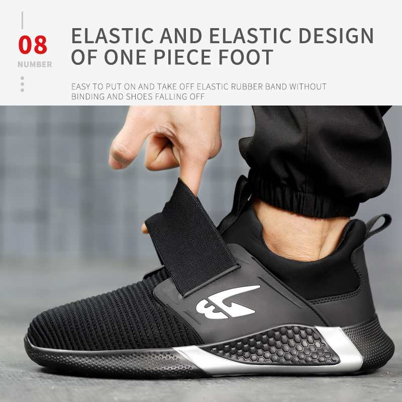 Aries- Men's Summer Breathable Lightweight Fly Knitting Safety Sneaker detail Image