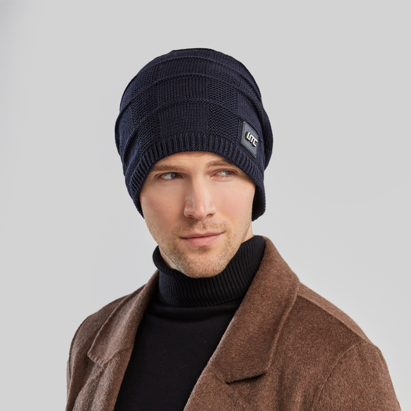 Men, Winter, Warm, Solid Color, Plush Cap, Knitted Cap